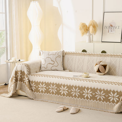 Thick Jacquard Couch Cover for Sectional Sofas, Cozy Washable Sofa Cover Throw Blanket