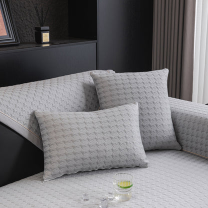 Houndstooth Ice Silk Breathable Sofa Cover, Modern Non-Slip Summer Couch Protector