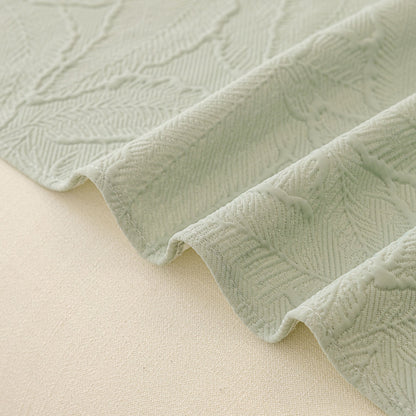 Durable Cooling Couch Cover for Dogs Textured Chic Leaf Summer Throw Cover Blanket