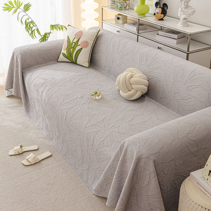 Durable Cooling Couch Cover for Dogs Textured Chic Leaf Summer Throw Cover Blanket