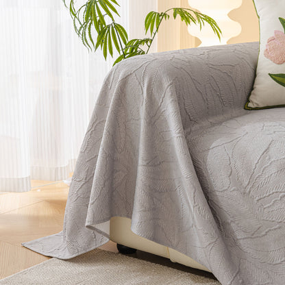 Durable Cooling Couch Cover for Dogs Textured Chic Leaf Summer Throw Cover Blanket