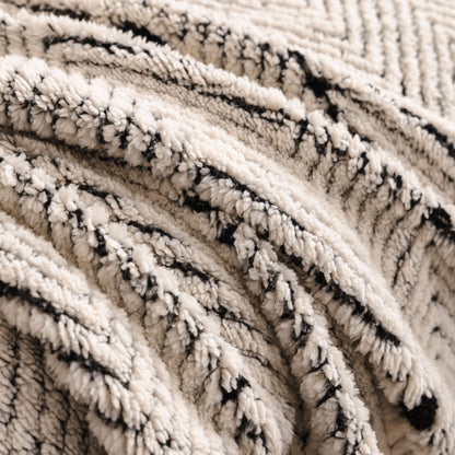 Thick Plush Sofa Cover Throw for Couch, 3D Textured Herringbone Washable Slipcover
