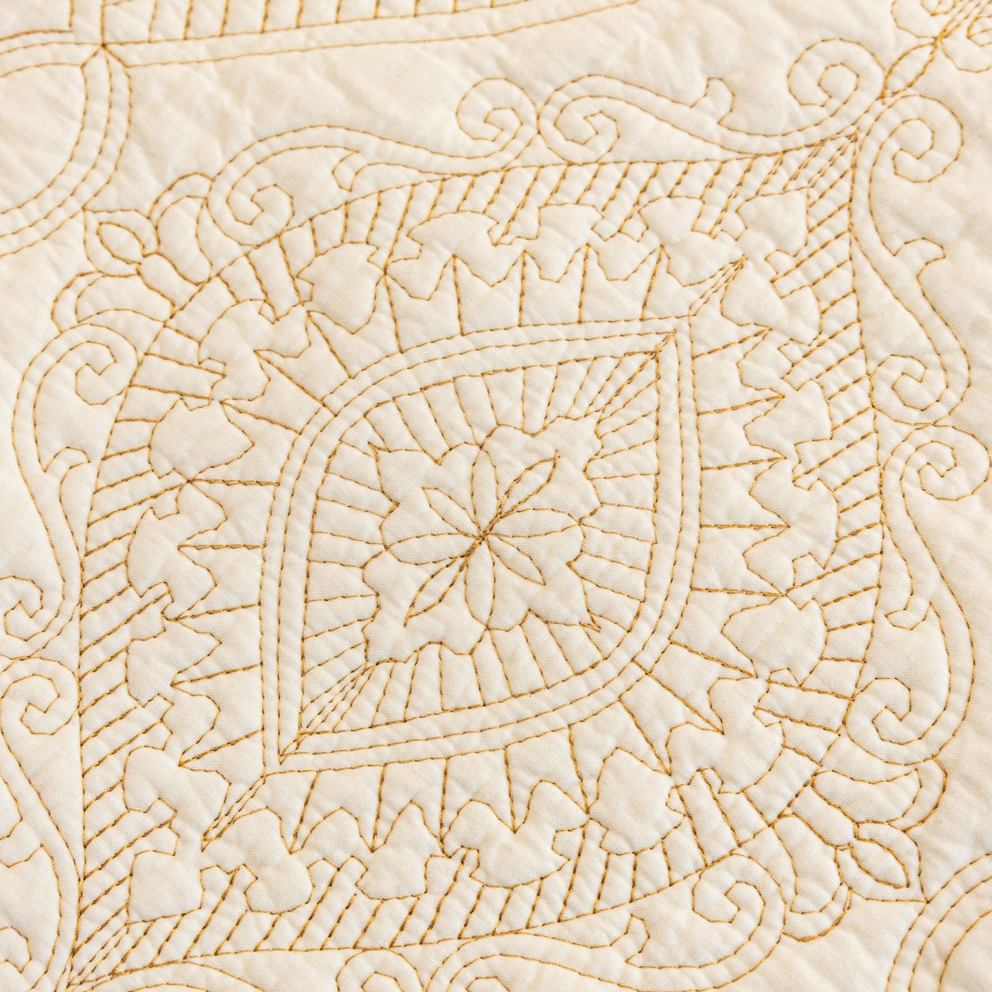 Baroque Sofa Cover – Quilted Cotton, Non-Slip, Washable with Ornate Embroidery