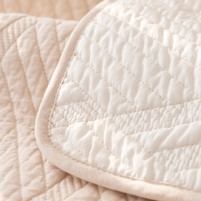 Quilted Geometric Cotton Sofa Cover, Non-Slip & Thick Padded Furniture Covers