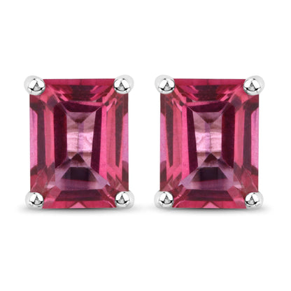 3.20 Carat Genuine Pink Topaz .925 Sterling Silver Earrings