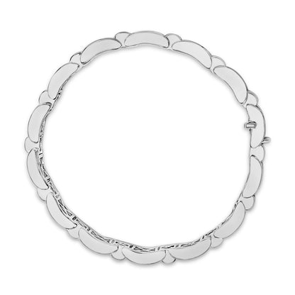 18K White Gold 5.0 Carat Princess Diamond Buckle Link Bracelet