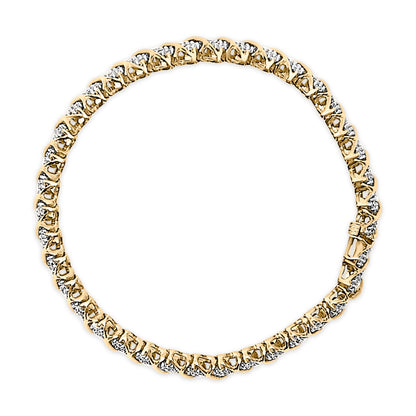 10K Yellow Gold 3.0 Cttw Diamond S-Link Bracelet