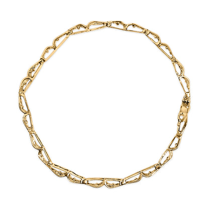 10K Yellow Gold 2.00 Cttw Baguette Diamond Channel Set Link Bracelet