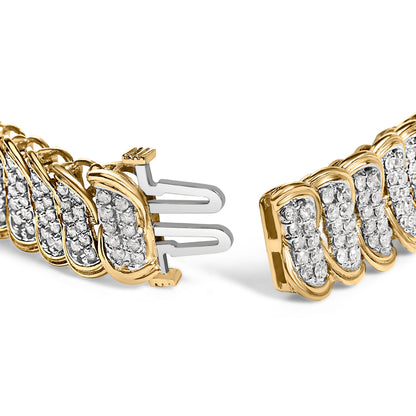 10K Yellow Gold 4.0 Cttw Diamond S-Link Bracelet