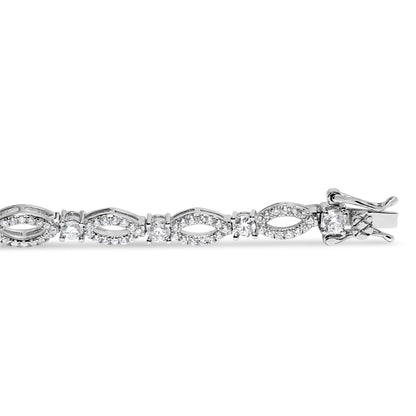 10K White Gold 3.00 Cttw Diamond Link Bracelet