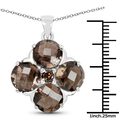 7.03 Carat Genuine Smoky Quartz .925 Sterling Silver Pendant