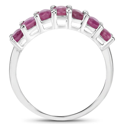 1.89 Carat Genuine Ruby .925 Sterling Silver Ring