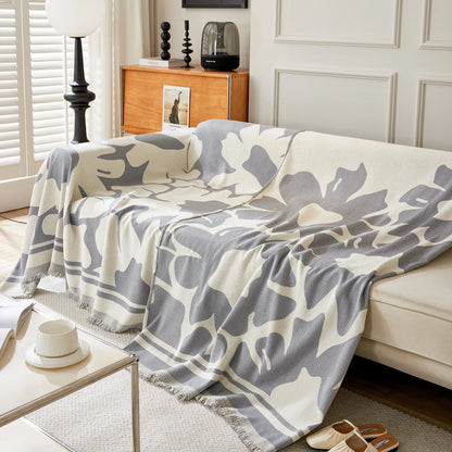 Chenille Floral Soft Thick Reversible Blanket Covers for Couch, Couch Protector Blanket Cover Sofa