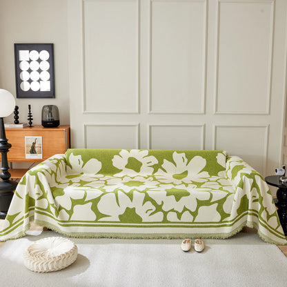Chenille Floral Soft Thick Reversible Blanket Covers for Couch, Couch Protector Blanket Cover Sofa