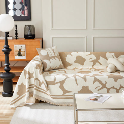 Chenille Floral Soft Thick Reversible Blanket Covers for Couch, Couch Protector Blanket Cover Sofa