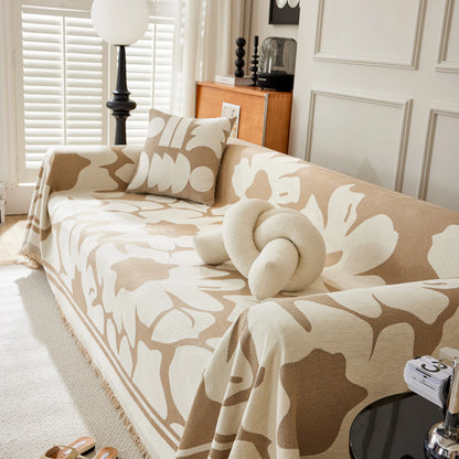Chenille Floral Soft Thick Reversible Blanket Covers for Couch, Couch Protector Blanket Cover Sofa