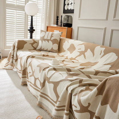 Chenille Floral Soft Thick Reversible Blanket Covers for Couch, Couch Protector Blanket Cover Sofa