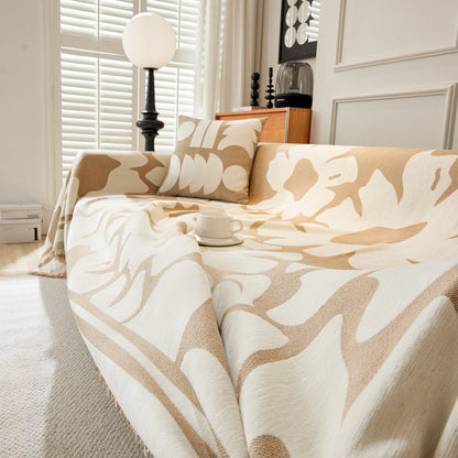Chenille Floral Soft Thick Reversible Blanket Covers for Couch, Couch Protector Blanket Cover Sofa