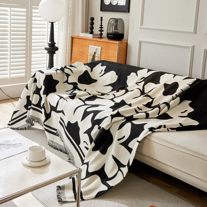 Chenille Floral Soft Thick Reversible Blanket Covers for Couch, Couch Protector Blanket Cover Sofa