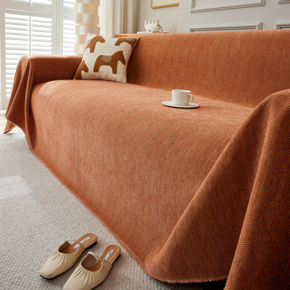 Herringbone Oversized Chenille Couch Throw Cover Sofa Slipcovers Couch Covers for Sectional Couches