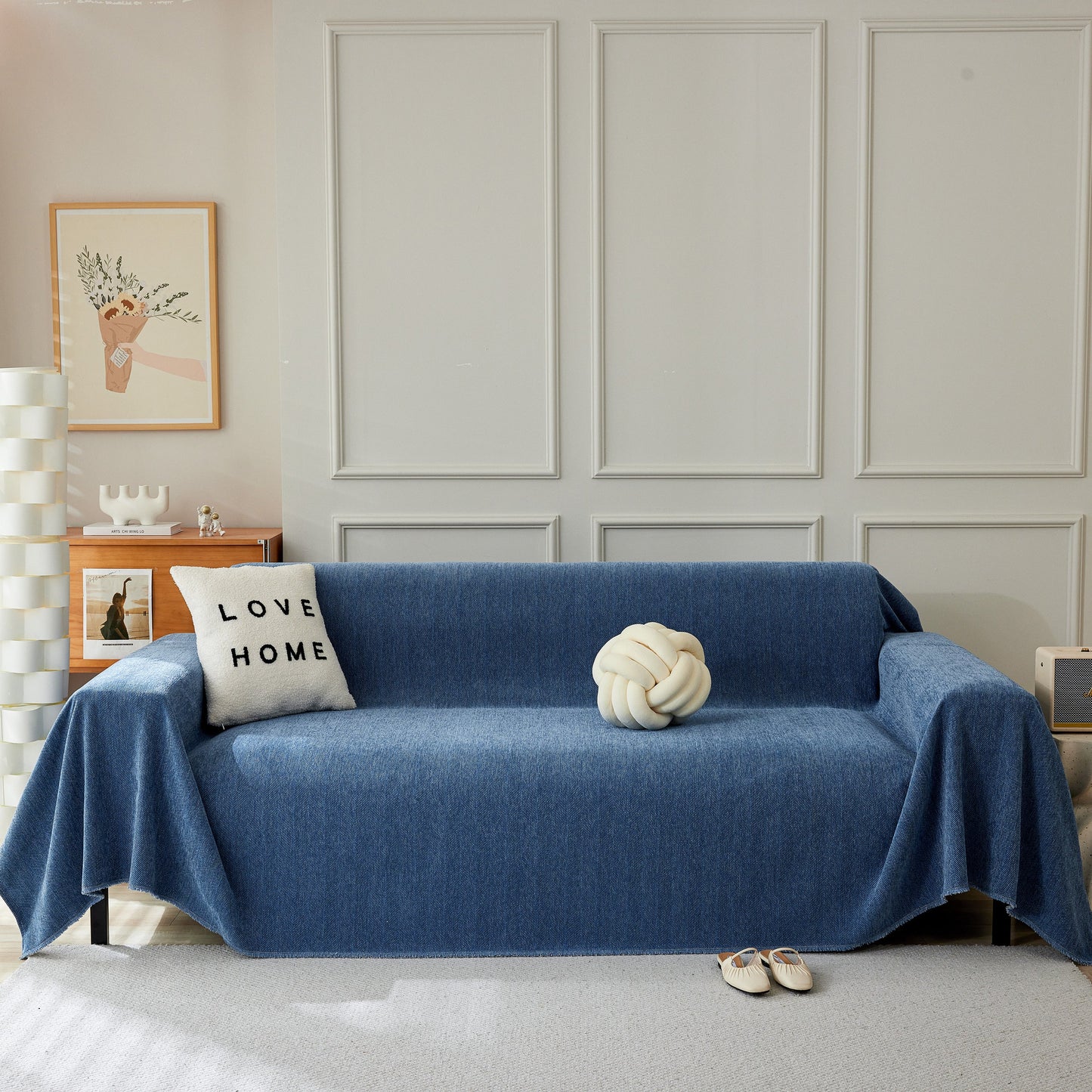 Herringbone Oversized Chenille Couch Throw Cover Sofa Slipcovers Couch Covers for Sectional Couches