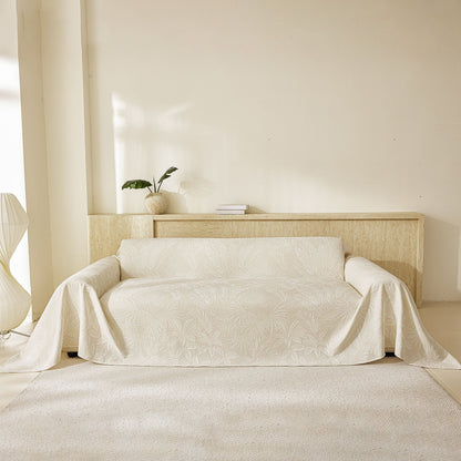 Tropical Botanical Leaf Texture Furniture Protector Blanket Soft Breathable Sofa Cover