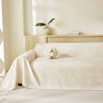 Tropical Botanical Leaf Texture Furniture Protector Blanket Soft Breathable Sofa Cover