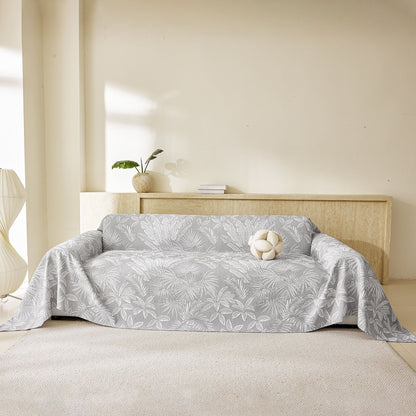 Tropical Botanical Leaf Texture Furniture Protector Blanket Soft Breathable Sofa Cover