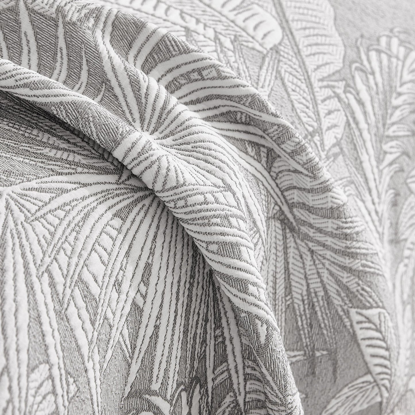 Tropical Botanical Leaf Texture Furniture Protector Blanket Soft Breathable Sofa Cover