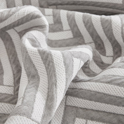 Three Layer Woven Soft Breathable Sofa Cover Blanket, Textured Chevron Couch Cover