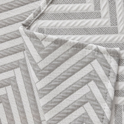 Three Layer Woven Soft Breathable Sofa Cover Blanket, Textured Chevron Couch Cover