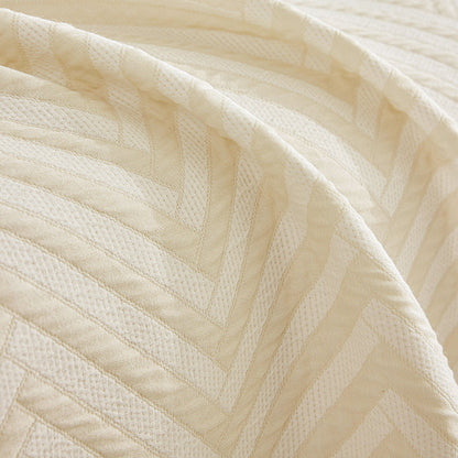 Three Layer Woven Soft Breathable Sofa Cover Blanket, Textured Chevron Couch Cover