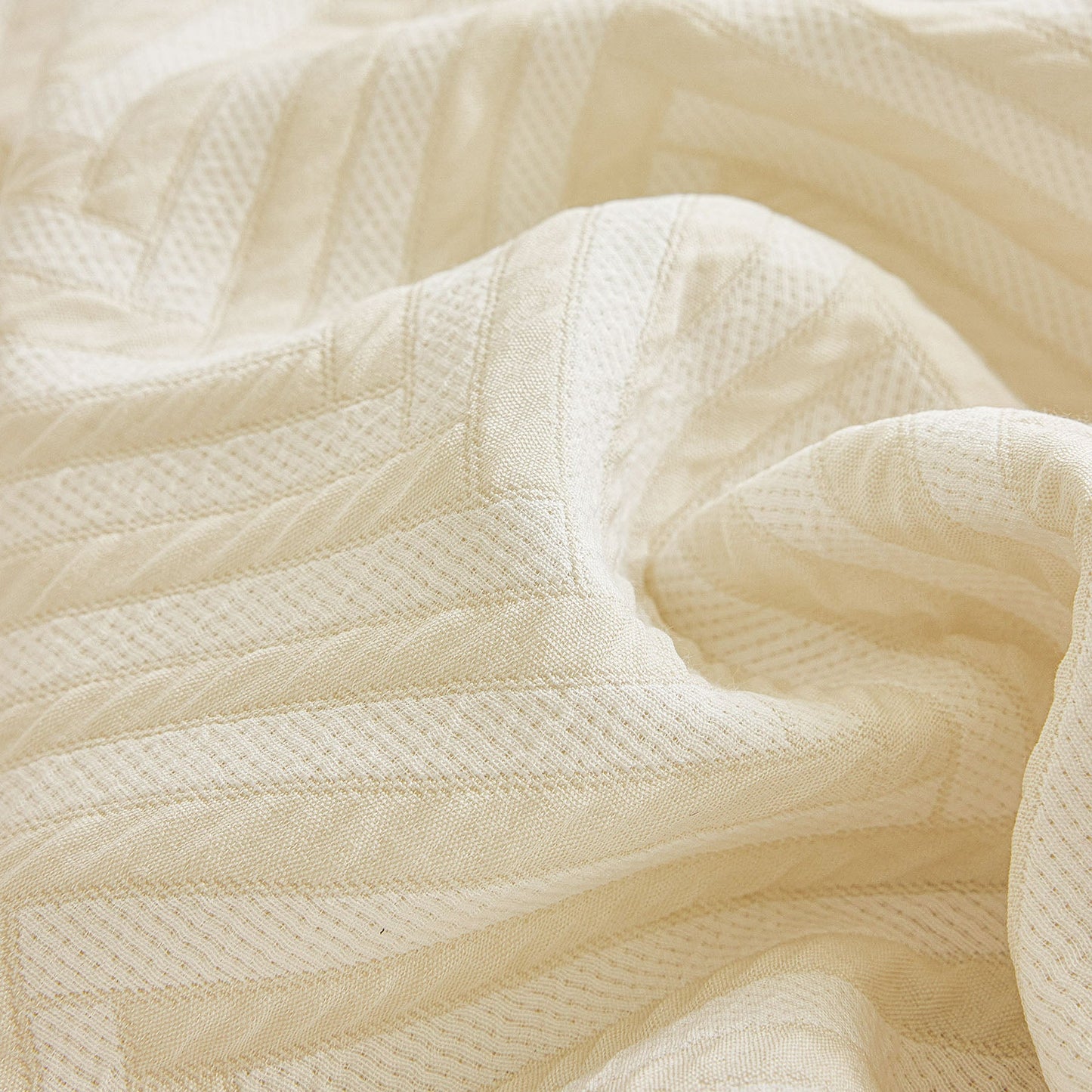 Three Layer Woven Soft Breathable Sofa Cover Blanket, Textured Chevron Couch Cover