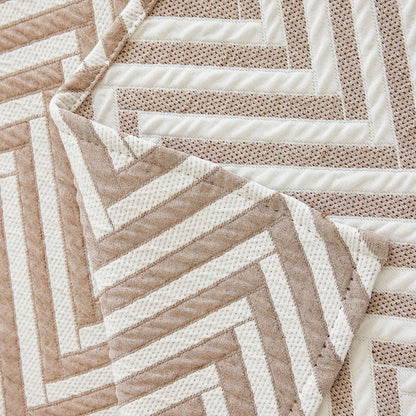 Three Layer Woven Soft Breathable Sofa Cover Blanket, Textured Chevron Couch Cover