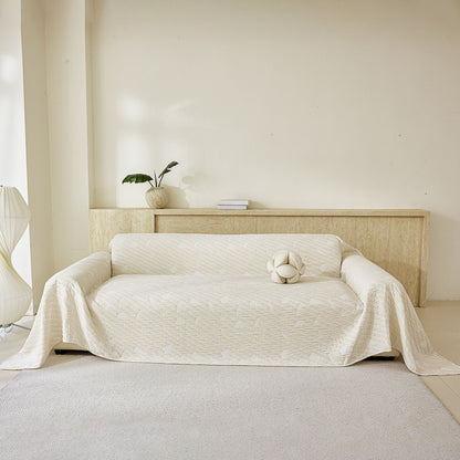 Soft Breathable Sofa Cover Blanket,Botanical Embossed Furniture Protector Throw Cover