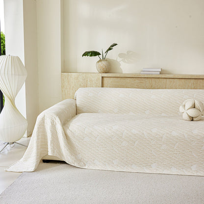 Soft Breathable Sofa Cover Blanket,Botanical Embossed Furniture Protector Throw Cover