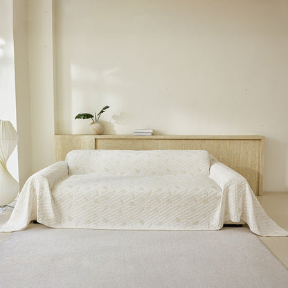 Soft Breathable Sofa Cover Blanket,Botanical Embossed Furniture Protector Throw Cover