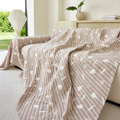 Soft Breathable Sofa Cover Blanket,Botanical Embossed Furniture Protector Throw Cover