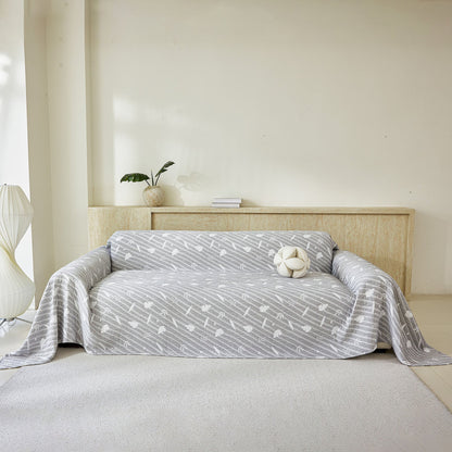Soft Breathable Sofa Cover Blanket,Botanical Embossed Furniture Protector Throw Cover