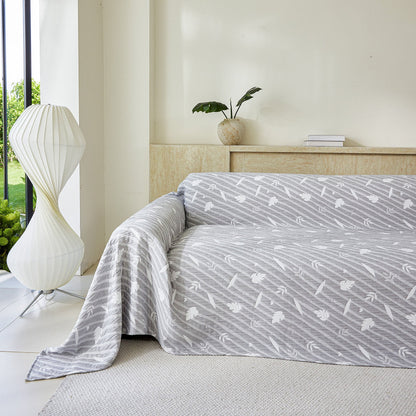 Soft Breathable Sofa Cover Blanket,Botanical Embossed Furniture Protector Throw Cover