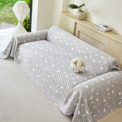 Soft Breathable Sofa Cover Blanket,Botanical Embossed Furniture Protector Throw Cover