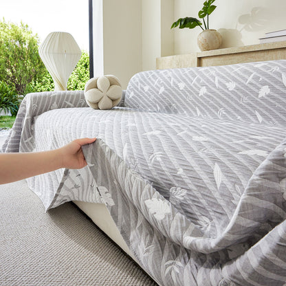 Soft Breathable Sofa Cover Blanket,Botanical Embossed Furniture Protector Throw Cover