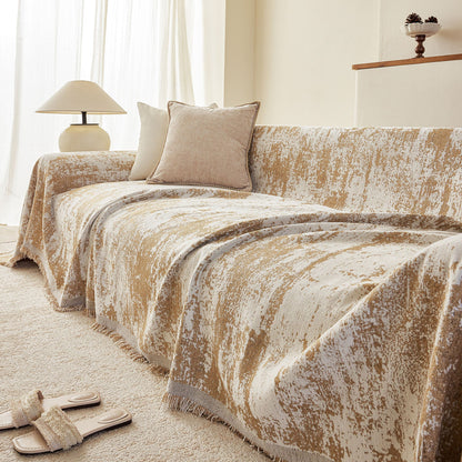 Soft Chenille Sofa Cover, Textured Abstract Couch Protector Cover with Vintage Pattern