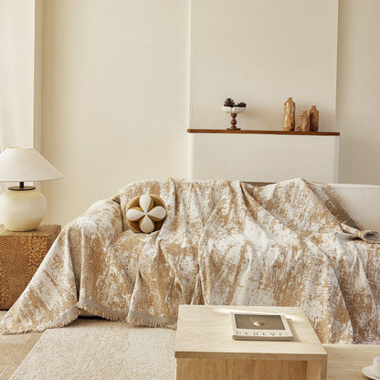 Soft Chenille Sofa Cover, Textured Abstract Couch Protector Cover with Vintage Pattern