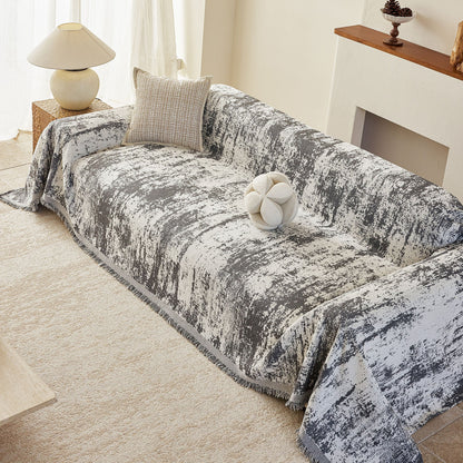 Soft Chenille Sofa Cover, Textured Abstract Couch Protector Cover with Vintage Pattern