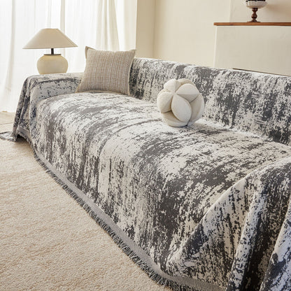 Soft Chenille Sofa Cover, Textured Abstract Couch Protector Cover with Vintage Pattern