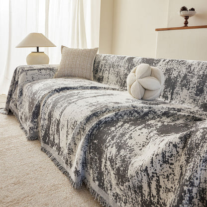 Soft Chenille Sofa Cover, Textured Abstract Couch Protector Cover with Vintage Pattern