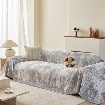 Soft Chenille Sofa Cover, Textured Abstract Couch Protector Cover with Vintage Pattern