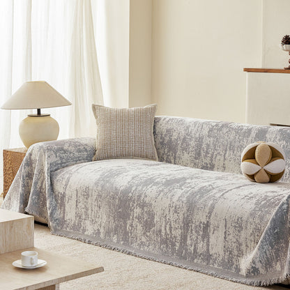 Soft Chenille Sofa Cover, Textured Abstract Couch Protector Cover with Vintage Pattern