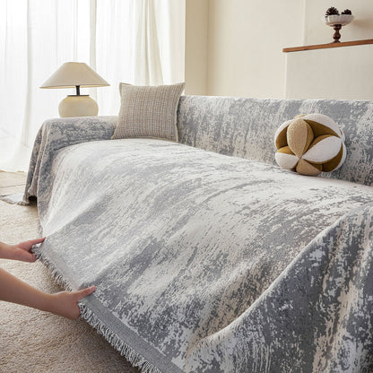 Soft Chenille Sofa Cover, Textured Abstract Couch Protector Cover with Vintage Pattern